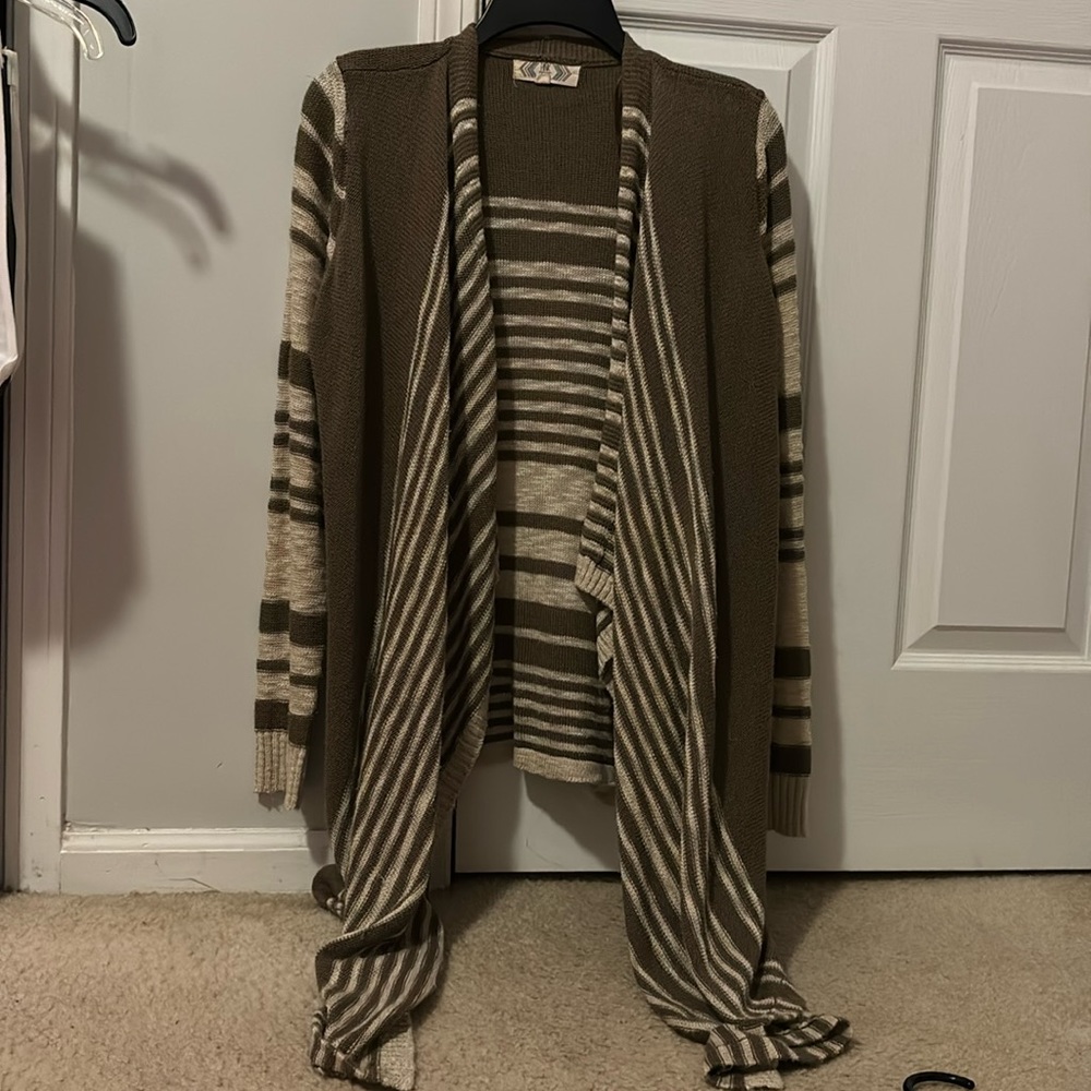 Brown and Beige Cardigan